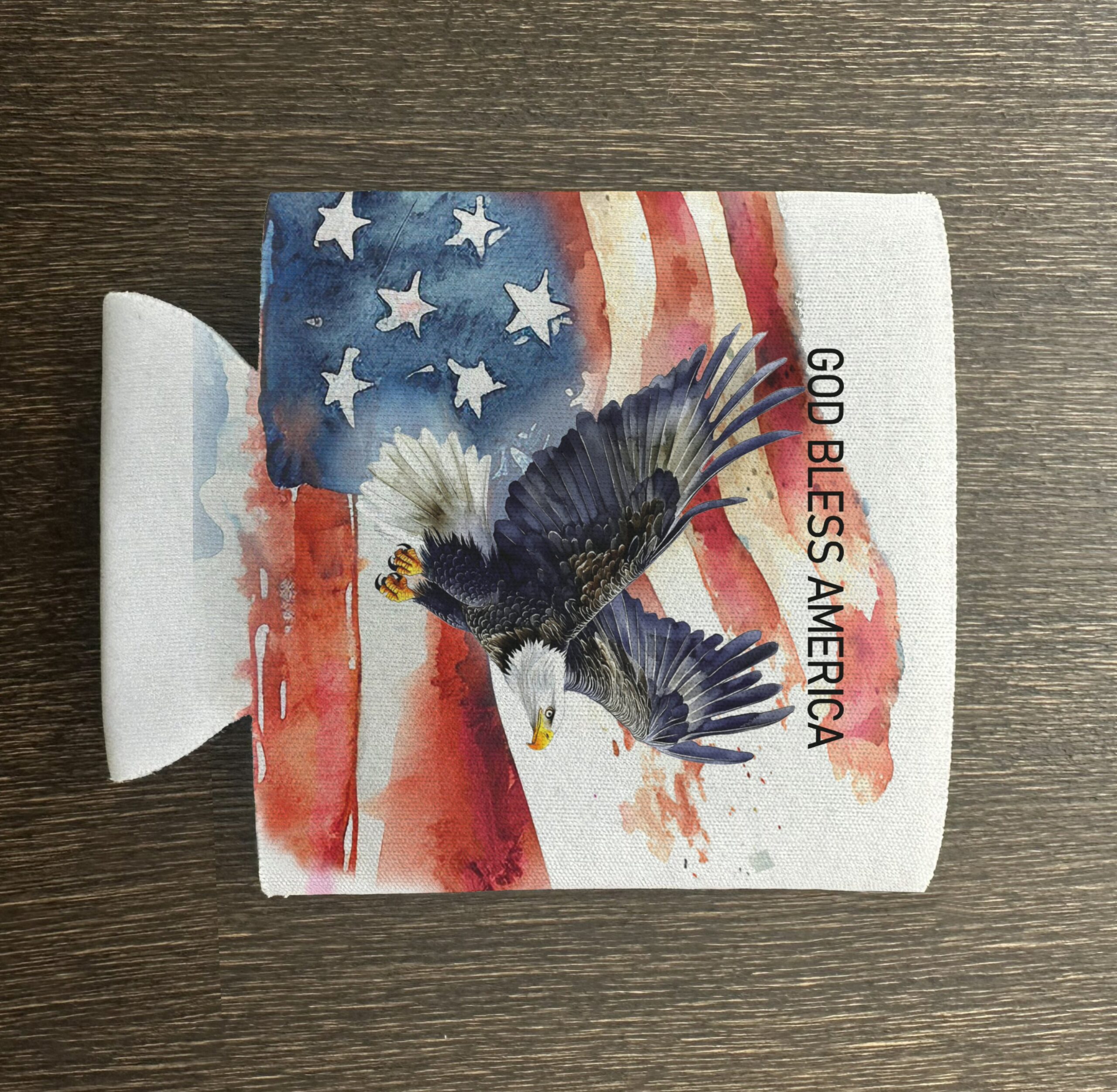 Personalized American Patriotic Can Coozie