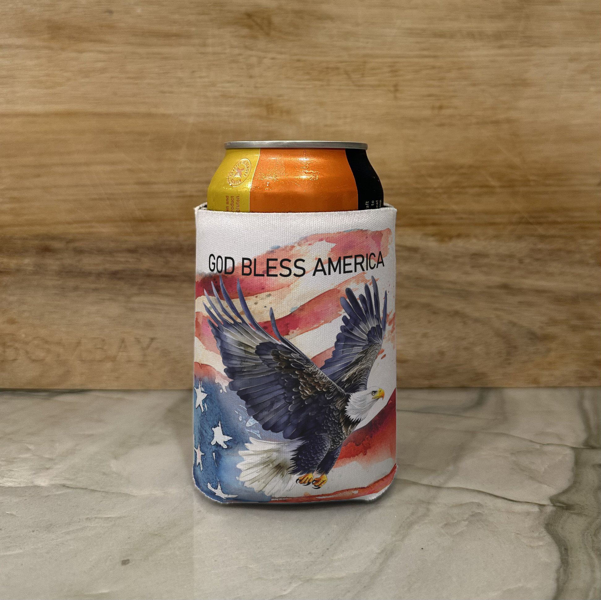 Personalized American Patriotic Can Coozie