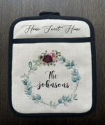 Personalized kitchen floral Linen Pot Holder