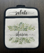 Personalized kitchen greenery Linen Pot Holder