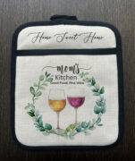 Personalized kitchen greenery wine Linen Pot Holder
