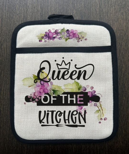 Personalized kitchen grapes Linen Pot Holder