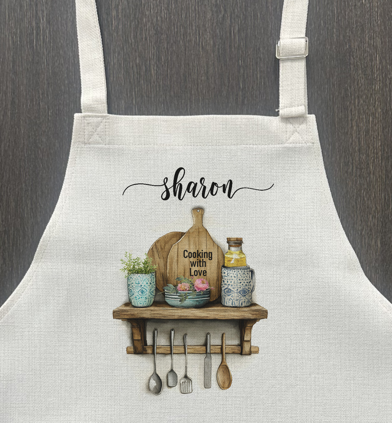 Custom floral utensils Apron