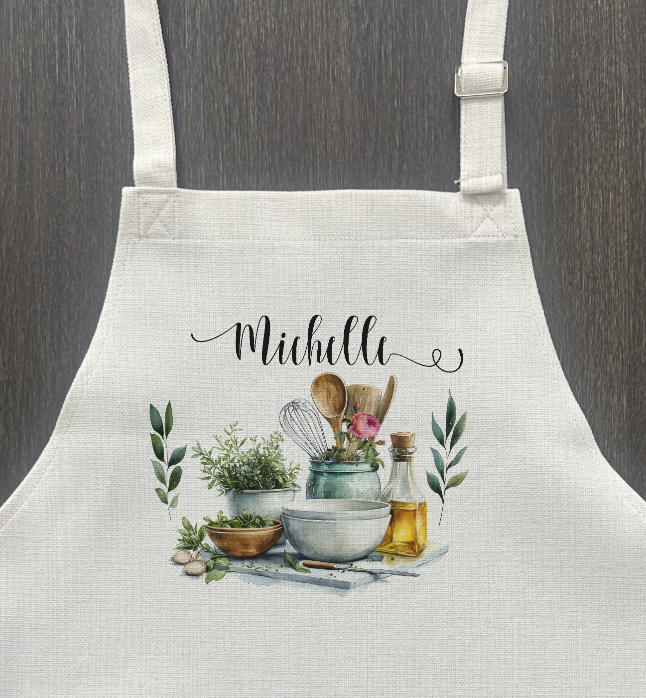 Custom greenery floral utensils Apron