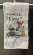 Personalized Kitchen Tools and Greenery Waffle Tea Towel