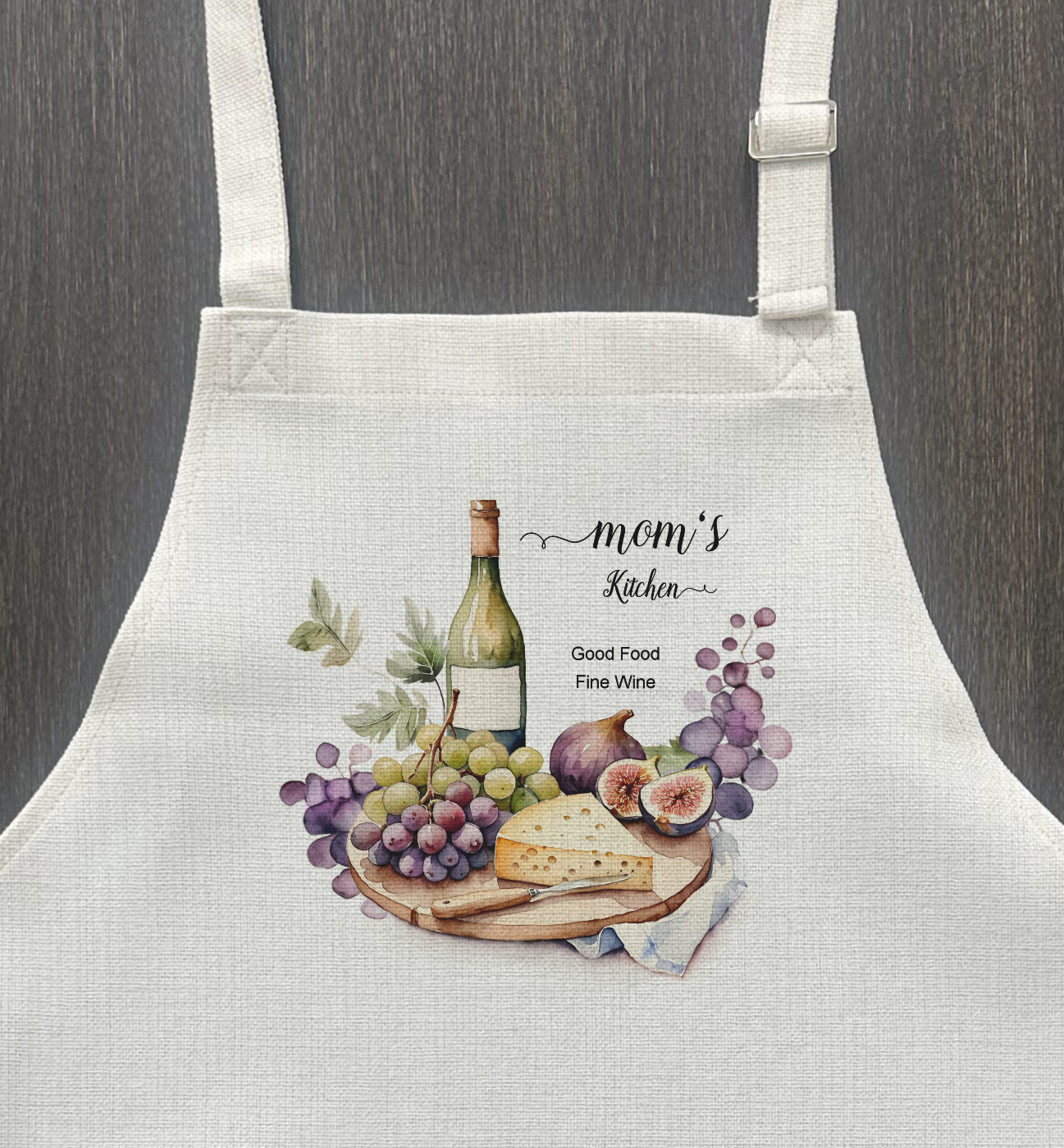 Custom wine and grapes Apron
